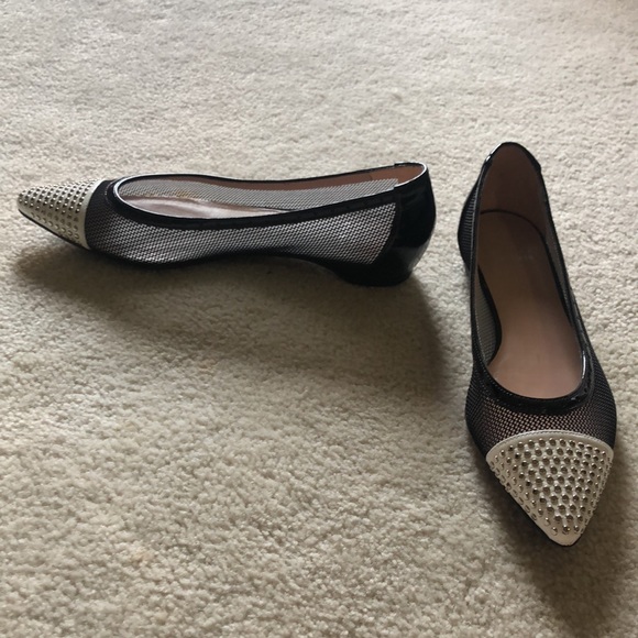Stuart Weitzman black and white studded flats - Picture 4 of 7